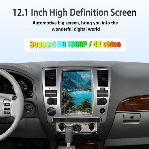 Viknav 12.1" Touch Screen Car Radio For Nissan Armada ( 2009 2010 ) Multimedia Player Android Auto GPS Navigation Wireless Carplay