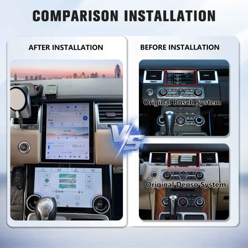 Viknav Android Radio AC Panel For Land Rover Range Sport L320 2009-2013 Wireless Carplay Android Auto Radio Touch Screen GPS Navigation Multimedia Player Air Conditioning Control(Beige-LHD)