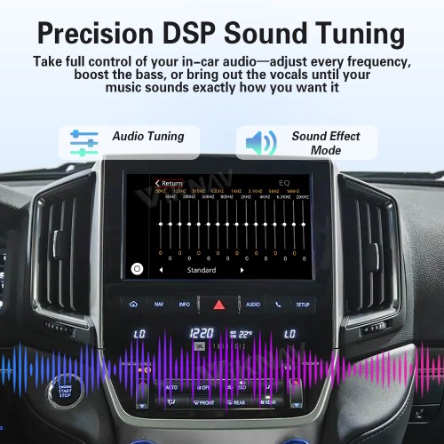 Viknav Linux Interface Box for Toyota LC200 2007-2021 Wireless CarPlay Android Auto GPS Navigation Original Car Radio Screen
