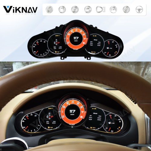 Viknav Linux 12.3 Inch Digital Cluster Dashboard Speedometer Panel For Porsche Cayenne 2011-2017 Virtual Digital Instrument Cluster Cockpit