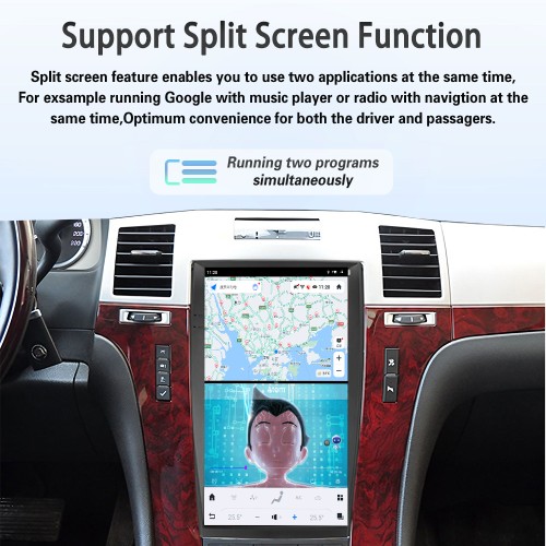 Viknav Android 13.6 inch Car Stereo for Cadillac Escalade 2008-2012 Wireless CarPlay & Android Auto GPS Navigation Multimedia Head Unit
