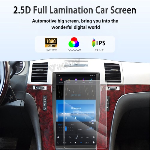 Viknav Android 13.6 inch Car Stereo for Cadillac Escalade 2008-2012 Wireless CarPlay & Android Auto GPS Navigation Multimedia Head Unit