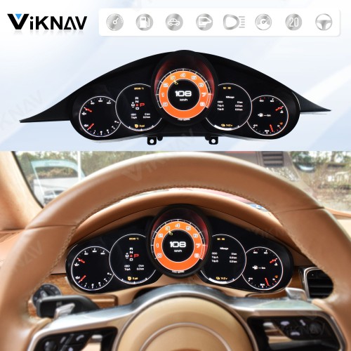Viknav Linux 12.3 Inch Digital Cluster Dashboard Speedometer Panel For Porsche Panamera 2010-2016 Virtual Digital Instrument Cluster Cockpit