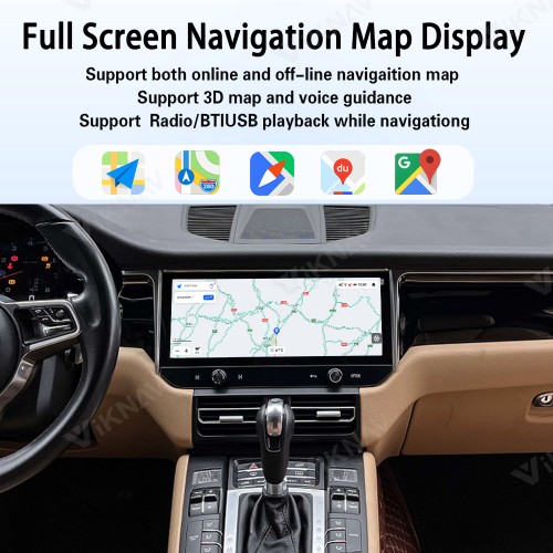 Android System Car Radio For Porsche Macan 2013-2017 Auto Stereo Wireless Carplay GPS Navigation Multimedia Player 128GB Touch Screen With 12.3 Inch LCD Digital Cluster