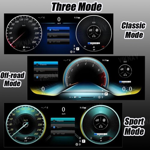 Viknav 12.3 Inch Digital Cluster Car Speedometer For Mercedes Benz GLK 2013-2015 Linux System Car Instrument Cluster Screen Instrument Replacement (NTG4.5)