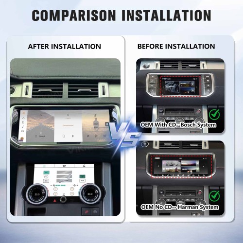 Viknav 10.25 inch Android Radio and AC Panel For Land Rover Range Rover Evoque L538 2013-2017 Multimedia Player GPS Navigation Stereo Wireless Carplay Android Auto Touch Screen