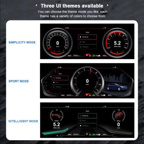 Viknav 12.3 Inch LCD Digital Cluster Car Speedometer For Infiniti Q70 2013-2019 Linux System Car Instrument Cluster Screen Instrument Replacement