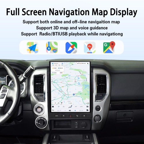 Viknav 15.6" Touch Screen Car Radio For Nissan Titan ( 2016 2017 2018 2019 ) Multimedia Player Android Auto GPS Navigation Wireless Carplay (128GB)