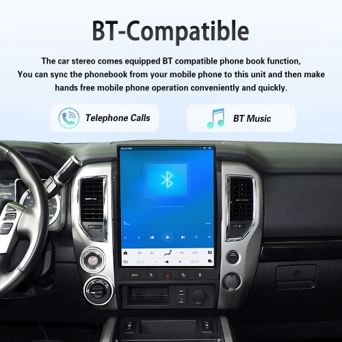 Viknav 15.6" Touch Screen Car Radio For Nissan Titan ( 2016 2017 2018 2019 ) Multimedia Player Android Auto GPS Navigation Wireless Carplay (128GB)