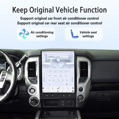 Viknav 15.6" Touch Screen Car Radio For Nissan Titan ( 2016 2017 2018 2019 ) Multimedia Player Android Auto GPS Navigation Wireless Carplay (128GB)