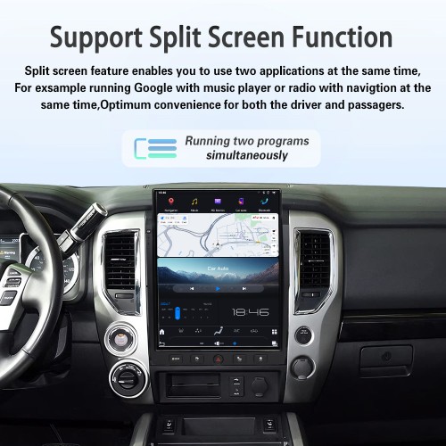 Viknav 15.6" Touch Screen Car Radio For Nissan Titan ( 2016 2017 2018 2019 ) Multimedia Player Android Auto GPS Navigation Wireless Carplay (128GB)