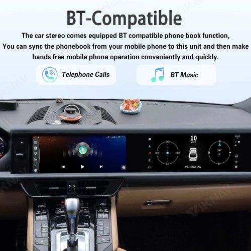 Android System 12.3 Inch+12.3 Inch Car Radio For Porsche Cayenne 2010-2017 Auto Stereo Wireless Carplay GPS Navigation Multimedia Player 128GB Dual Touch Screen (Saddle brown)