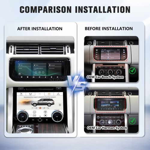 Viknav Android Radio AC Panel For Land Rover Range Rover Vogue L405 2013-2017 Wireless Carplay Android Auto Multimedia Player GPS Navigation Air Conditioning Control Touch Screen