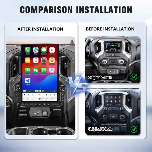 Viknav Upgrade 17.2 Inch Touch Screen Android Car Radio For Chevrolet Silverado GMC SIERRA 2019 2020 2021 2022 2023 Android Auto GPS Navigation Wireless Carplay Multimedia Player  Head Unit(128GB)