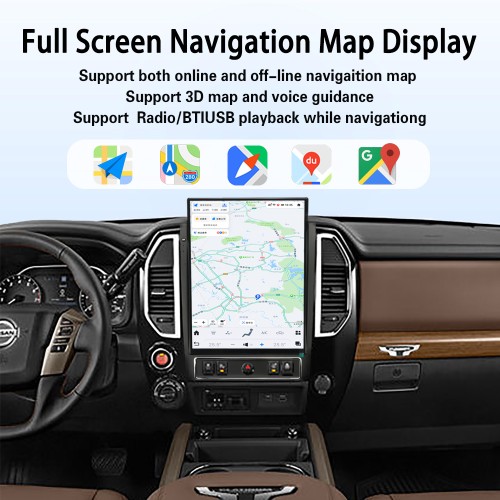 Viknav 15.6" Touch Screen Car Radio For Nissan Titan ( 2020 2021 2022 2023 2024 2025 ) Multimedia Player Android Auto GPS Navigation Wireless Carplay (128GB)