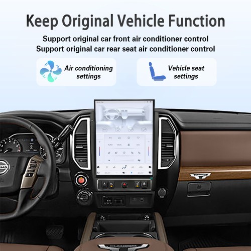 Viknav 15.6" Touch Screen Car Radio For Nissan Titan ( 2020 2021 2022 2023 2024 2025 ) Multimedia Player Android Auto GPS Navigation Wireless Carplay (128GB)