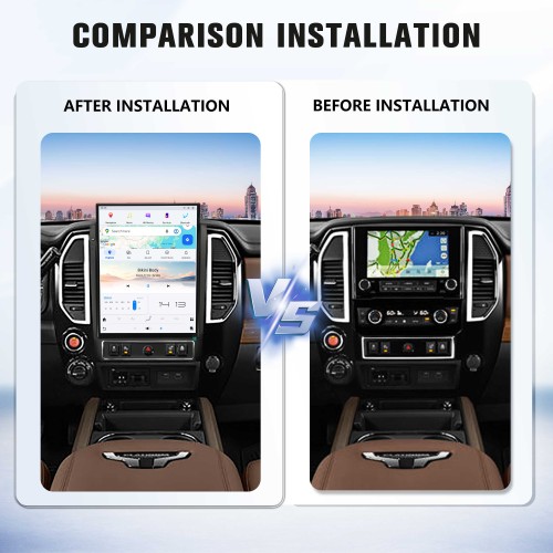 Viknav 15.6" Touch Screen Car Radio For Nissan Titan ( 2020 2021 2022 2023 2024 2025 ) Multimedia Player Android Auto GPS Navigation Wireless Carplay (128GB)