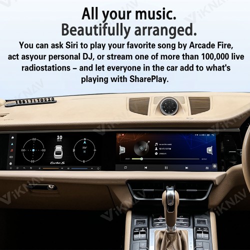 Android System 12.3 Inch+12.3 Inch Car Radio For Porsche Macan 2013-2017 Auto Stereo Wireless Carplay GPS Navigation Multimedia Player 128GB RHD Dual Touch Screen(Black)