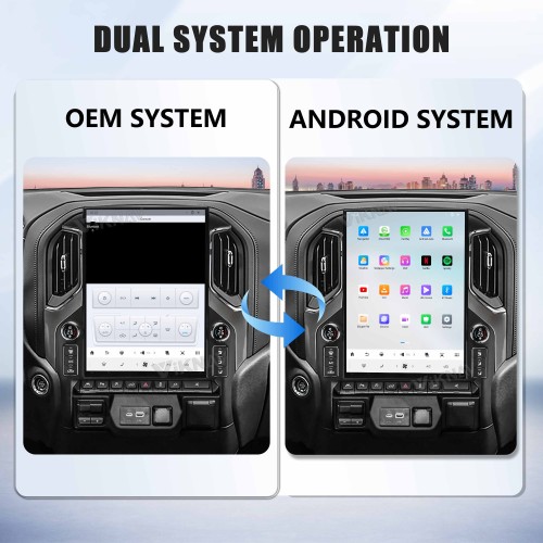 Viknav 15.6" Touch Screen Car Radio For Chevrolet Silverado GMC SIERRA 2019 2020 2021 2022 2023 Upgrade LCD Knob Android Auto GPS Navigation Wireless Carplay Multimedia Player Head Uint(128GB)