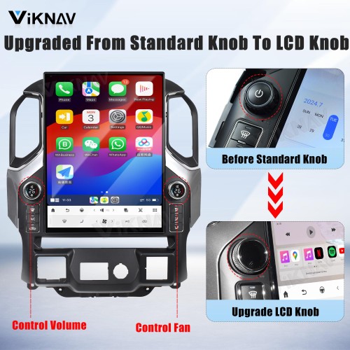 Viknav 15.6" Touch Screen Car Radio For Chevrolet Silverado GMC SIERRA 2019 2020 2021 2022 2023 Upgrade LCD Knob Android Auto GPS Navigation Wireless Carplay Multimedia Player Head Uint(128GB)