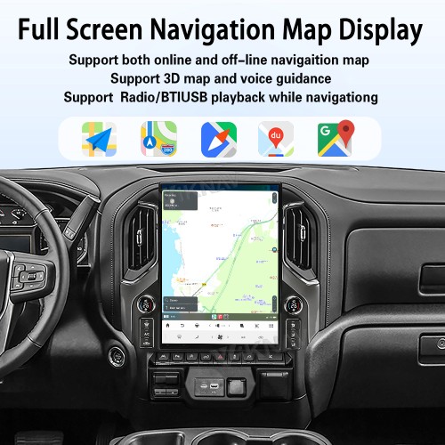 Viknav 15.6" Touch Screen Car Radio For Chevrolet Silverado GMC SIERRA 2019 2020 2021 2022 2023 Upgrade LCD Knob Android Auto GPS Navigation Wireless Carplay Multimedia Player Head Uint(128GB)