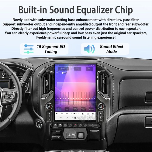 Viknav 15.6" Touch Screen Car Radio For Chevrolet Silverado GMC SIERRA 2019 2020 2021 2022 2023 Upgrade LCD Knob Android Auto GPS Navigation Wireless Carplay Multimedia Player Head Uint(128GB)