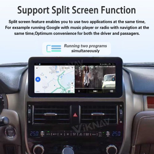 Viknav 12.3 Inch Touch Screen Car Radio For Lexus GX 2009-2022 Upgrade Android Head Unit Wirless Carplay GPS Navigation Player Autoradio Replacement