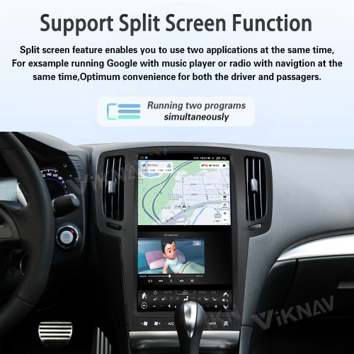 Viknav Android 13.4 inch Car Stereo for Infiniti G Series G37 2007-2015 Wireless CarPlay & Android Auto GPS Navigation Head Unit