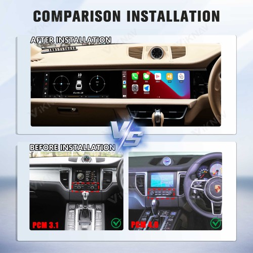 Android System 12.3 Inch+12.3 Inch Car Radio For Porsche Macan 2013-2017 Auto Stereo Wireless Carplay GPS Navigation Multimedia Player 128GB RHD Dual Touch Screen(Bordeaux red)