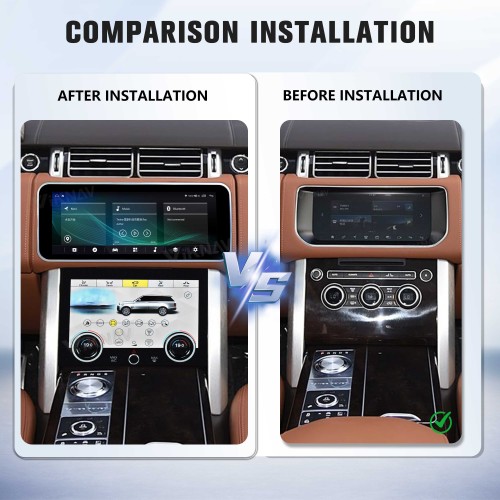 Viknav 12.3 inch Android Radio For Land Rover Range Rover Vogue L405 2013-2017 Wireless Carplay Android Auto Multimedia player GPS Navigation Auto Stereo Touch Screen(Brown)