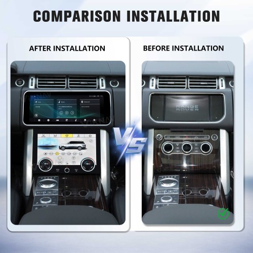 Viknav 12.3 inch Android Radio AC Panel For Land Rover Range Rover Vogue L405 2013-2017 Wireless Carplay Android Auto Multimedia player GPS Navigation Auto Stereo Air Conditioning Touch Screen(Black)