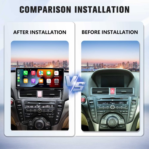 Viknav Android Car Stereo For Honda Acura TL 2009-2014 Car Radio with 12.3-inch screen Wireless Carplay Android Auto GPS Navigation Multimedia Player