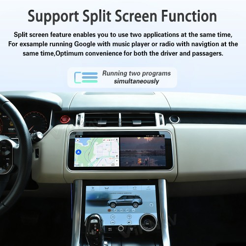 Viknav 12.3 inch Android Radio For Land Rover Range Rover Sport L494 2013-2017 Wireless Carplay Android Auto Multimedia player GPS Navigation Auto StereoTouch Screen(Brown)