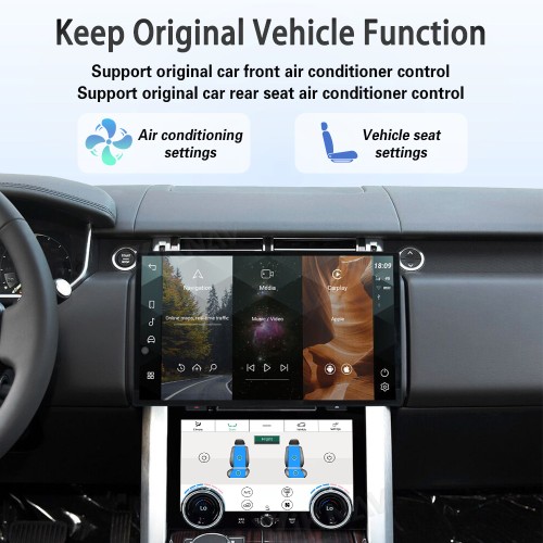 Viknav Android Radio AC Panel For Land Range Rover Vogue L405 2013-2017 Wireless Carplay Android Auto Multimedia Player GPS Navigation Air Conditioning Control Touch Screen