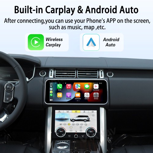 Viknav 12.3 inch Android Radio For Land Rover Range Rover Vogue L405 2013-2017 Wireless Carplay Android Auto Multimedia player GPS Navigation Auto Stereo Touch Screen(Black)