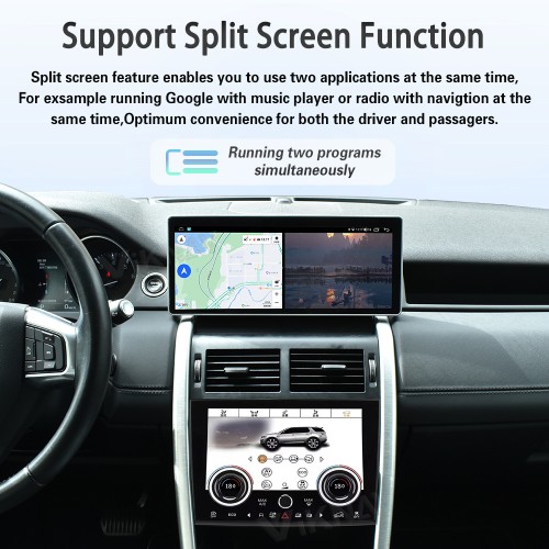 Viknav Android Radio AC Panel For Land Rover Discovery Sport L550 2015-2019 Multimedia Player GPS Navigation Stereo Wireless Carplay Android Auto Air Conditioning Control Touch Screen