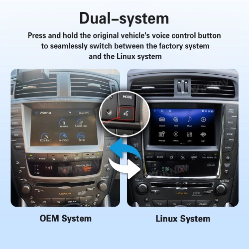 Viknav Android 13 Interface Box for Lexus IS 2005-2024 Wireless CarPlay Decoder Android Auto GPS Navigation  Original Car Radio Screen