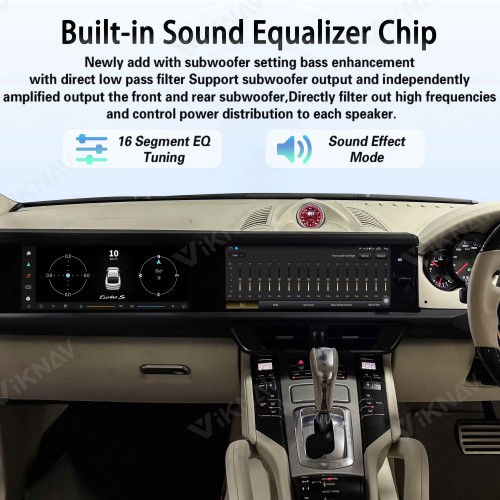 Android System 12.3 Inch+12.3 Inch Car Radio For Porsche Cayenne 2010-2017 Auto Stereo Wireless Carplay GPS Navigation Multimedia Player 128GB RHD Dual Touch Screen (Truffle Brown)