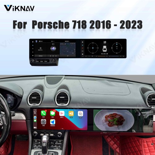 Android System Car Stereo Radio For Porsche 718 2016-2023 Auto Stereo Wireless Carplay GPS Navigation Multimedia Player Dual 12.3 Inch Touch Screen 128GB