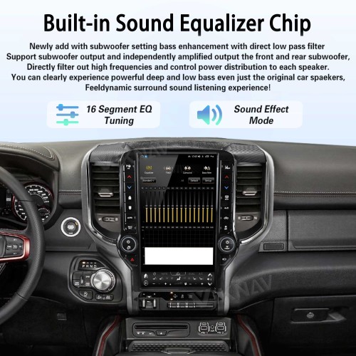 VIKNAV 13.6 Inch Android Head Unit For 2019-2024 Dodge Ram Car Stereo Radio GPS Navigation Carplay Multimedia Video Player (128GB)