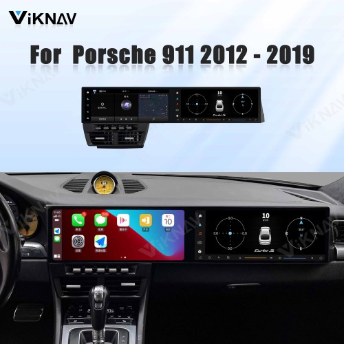Android System Car Stereo Radio For Porsche 911 2012-2019 Auto Stereo Wireless Carplay GPS Navigation Multimedia Player Dual 12.3 Inch Touch Screen 128GB