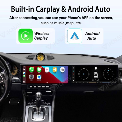 Android System Car Stereo Radio For Porsche 911 2012-2019 Auto Stereo Wireless Carplay GPS Navigation Multimedia Player Dual 12.3 Inch Touch Screen 128GB