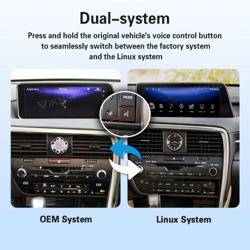 Viknav Android 13 Interface Box for Lexus RX 2016-2022 Wireless CarPlay Decoder Android Auto GPS Navigation  Original Car Radio Screen