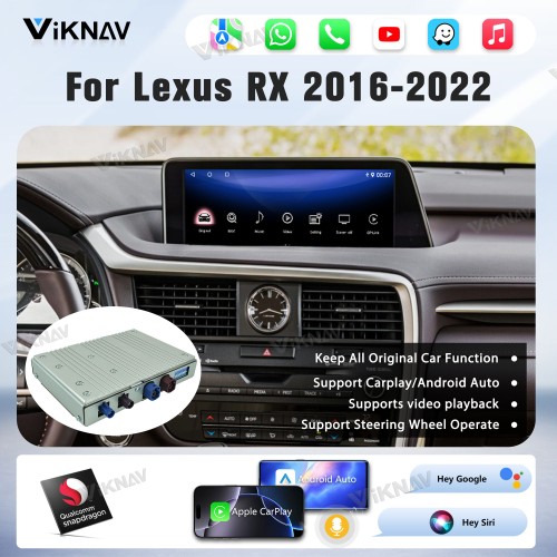 Viknav Android 13 Interface Box for Lexus RX 2016-2022 Wireless CarPlay Decoder Android Auto GPS Navigation  Original Car Radio Screen