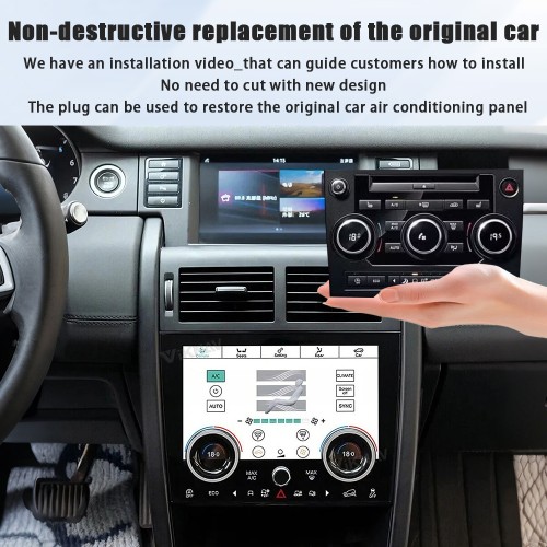 Viknav Android Radio AC Panel For Land Rover Discovery Sport L550 2015-2019 Multimedia Player GPS Navigation Stereo Wireless Carplay Android Auto Air Conditioning Control Touch Screen