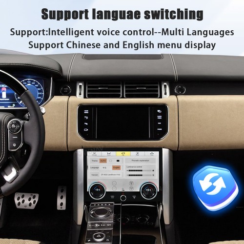 Viknav 12.3 inch Android Radio AC Panel For Land Rover Range Rover Vogue L405 2013-2017 Wireless Carplay Android Auto Multimedia player GPS Navigation Auto Stereo Air Conditioning Touch Screen(White)