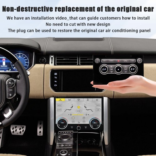 Viknav 12.3 inch Android Radio AC Panel For Land Rover Range Rover Vogue L405 2013-2017 Wireless Carplay Android Auto Multimedia player GPS Navigation Auto Stereo Air Conditioning Touch Screen(Brown)