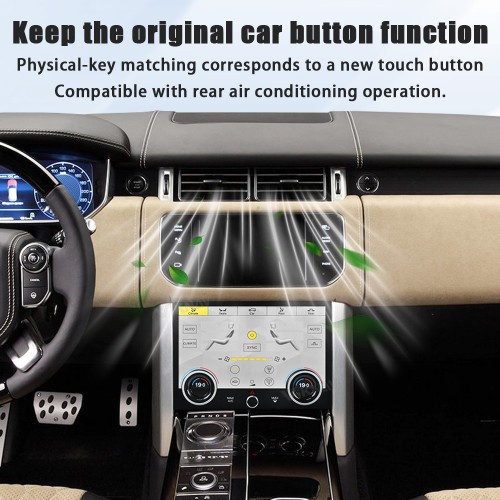 Viknav 12.3 inch Android Radio AC Panel For Land Rover Range Rover Vogue L405 2013-2017 Wireless Carplay Android Auto Multimedia player GPS Navigation Auto Stereo Air Conditioning Touch Screen(Black)