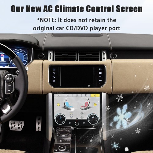 Viknav 12.3 inch Android Radio AC Panel For Land Rover Range Rover Vogue L405 2013-2017 Wireless Carplay Android Auto Multimedia player GPS Navigation Auto Stereo Air Conditioning Touch Screen(Black)
