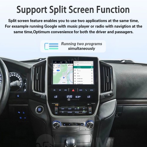 Viknav Android 13 Interface Box for Toyota LC200 LC300 2012-2024 Wireless CarPlay Decoder Android Auto GPS Navigation  Original Car Radio Screen